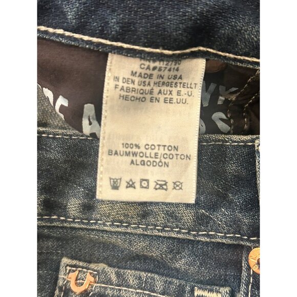 True Religion Karlie Low Rise Bell Bottom Crop Women's Size 26 Blue Jeans NWT - Picture 7 of 8